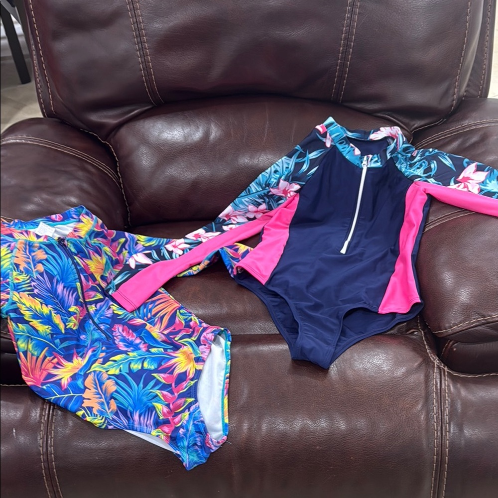 Pink and Blue One Piece Swim